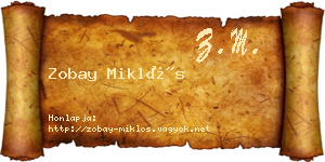 Zobay Miklós névjegykártya