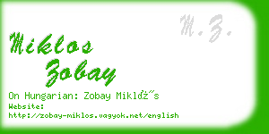 miklos zobay business card